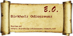 Birkholz Odisszeusz névjegykártya